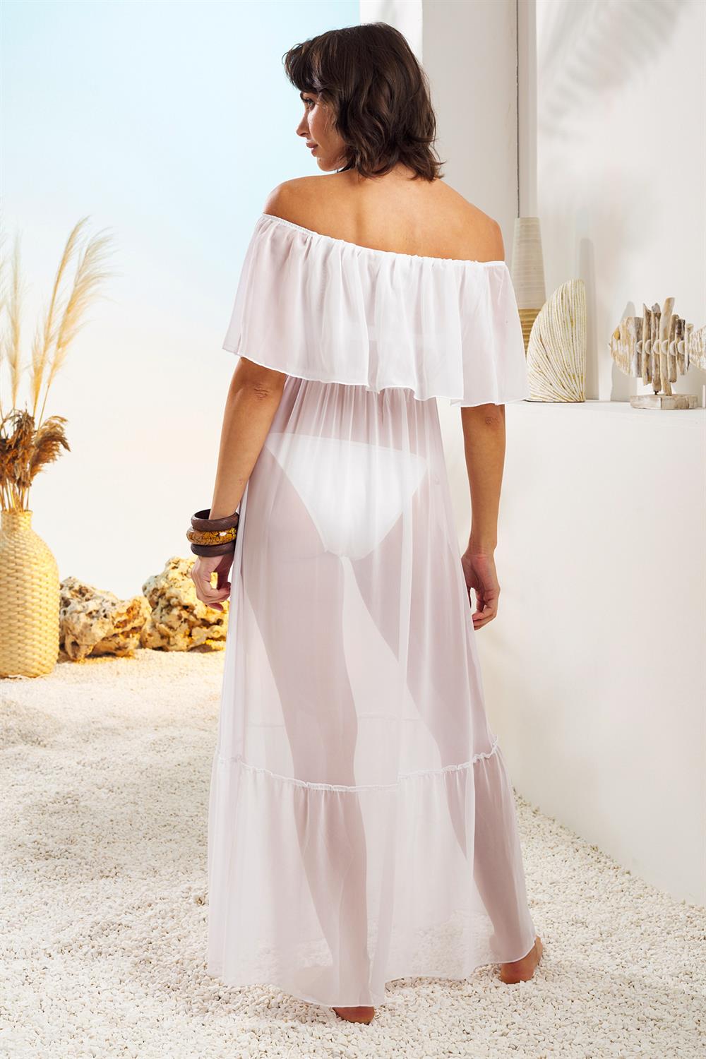 Pierre Cardin İspanyol Elbise Pareo 211806 Beyaz