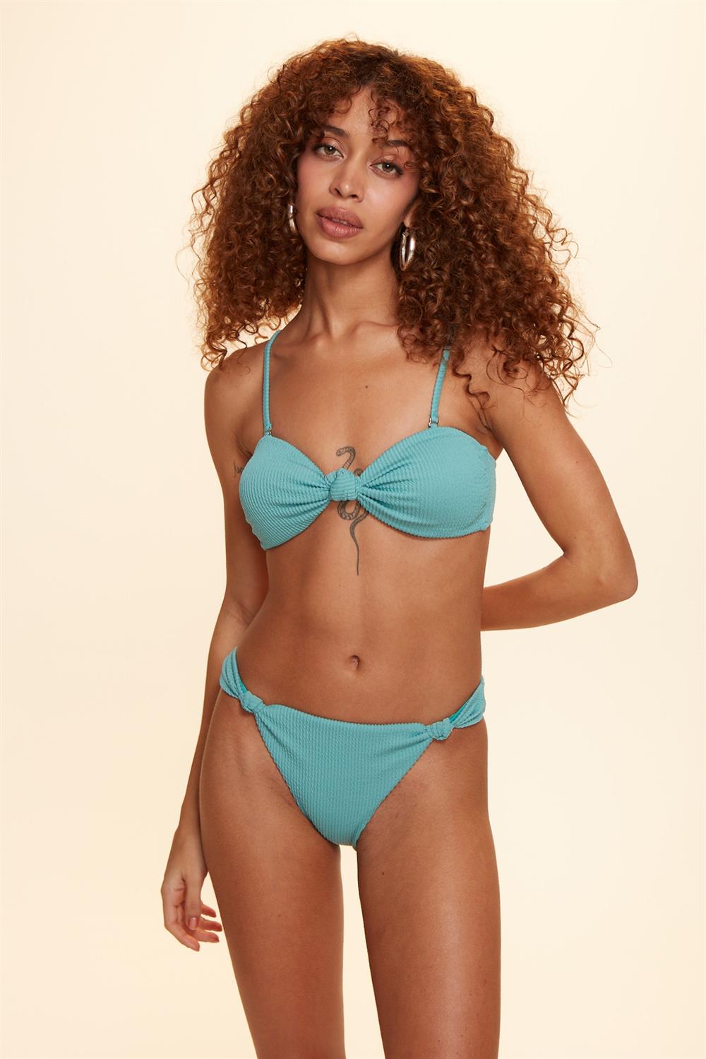 No Gossip Leona Düğümlü Soft Straplez Bikini Tek Üst Nil Yeşili 229118