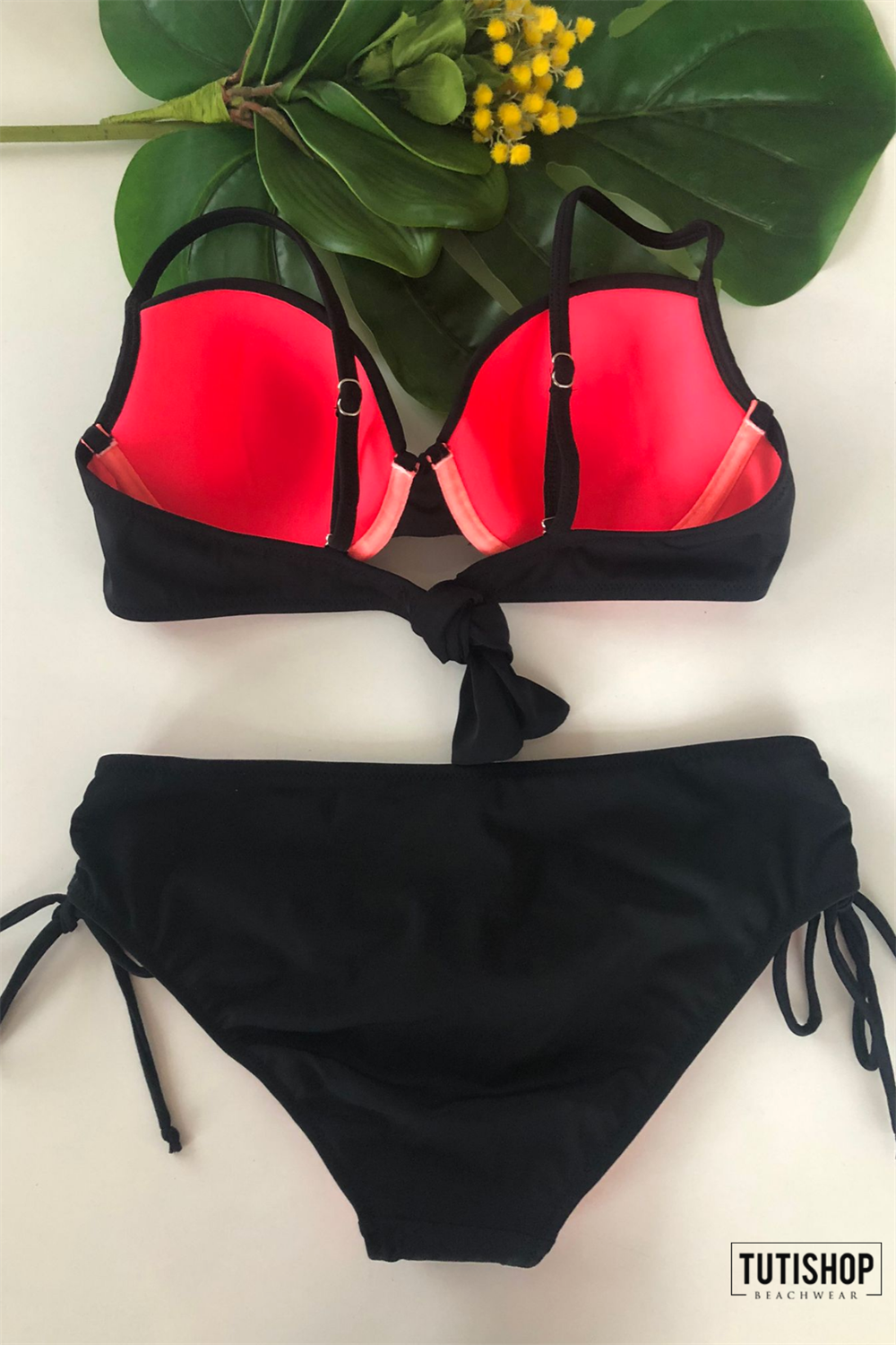 Pierre Cardin Bustier Siyah-Kırmızı Taşlı Bikini Takım 227266