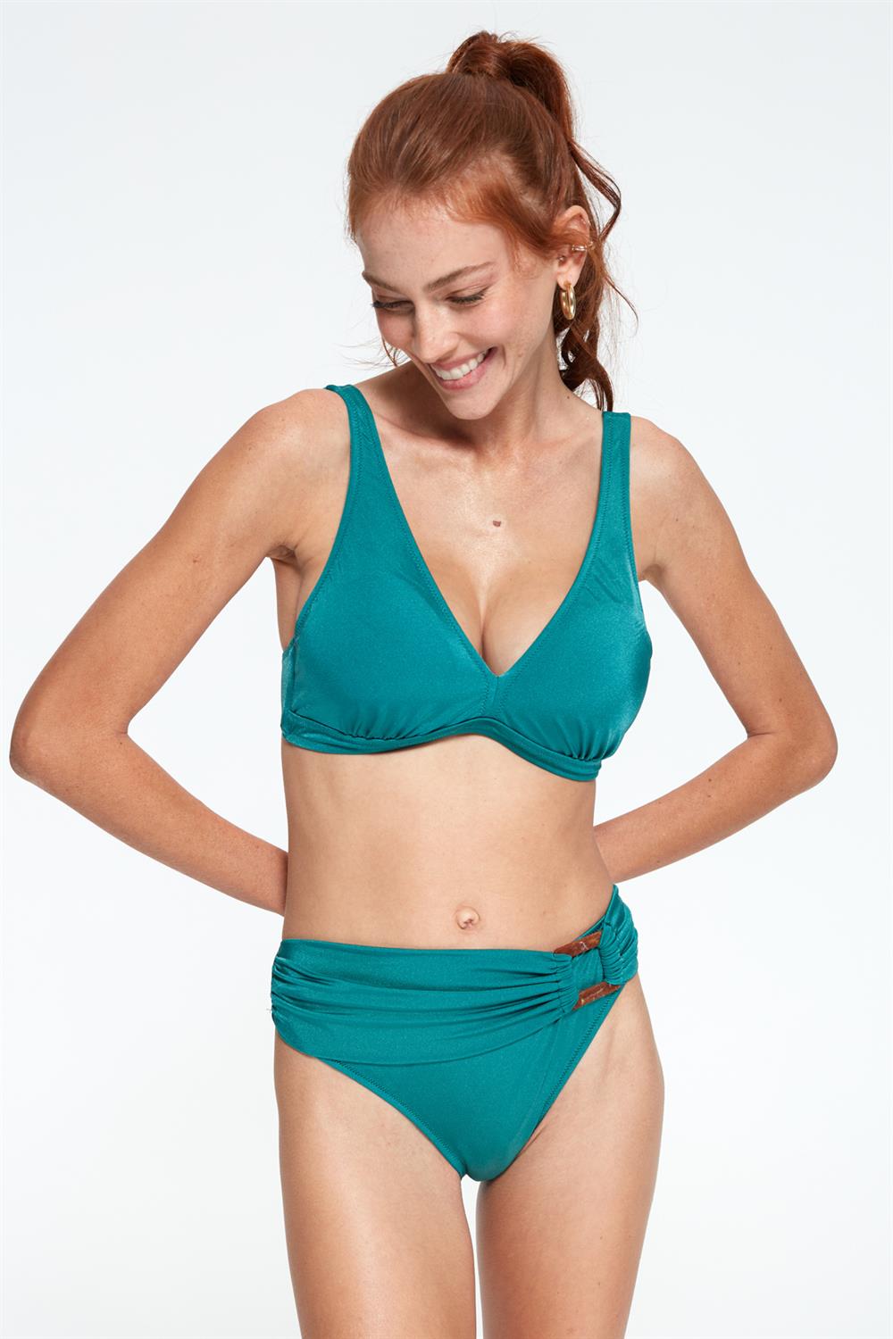 Pierre Cardin Aksesuarlı Toparlayıcı Fra Bikini Takım Yeşil
