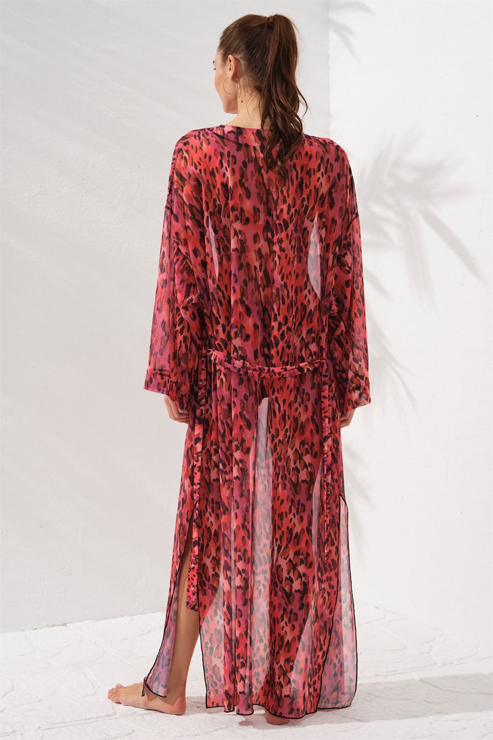 Pierre Cardin Belden Bağlamalı Uzun Kimono Blush 231812-D